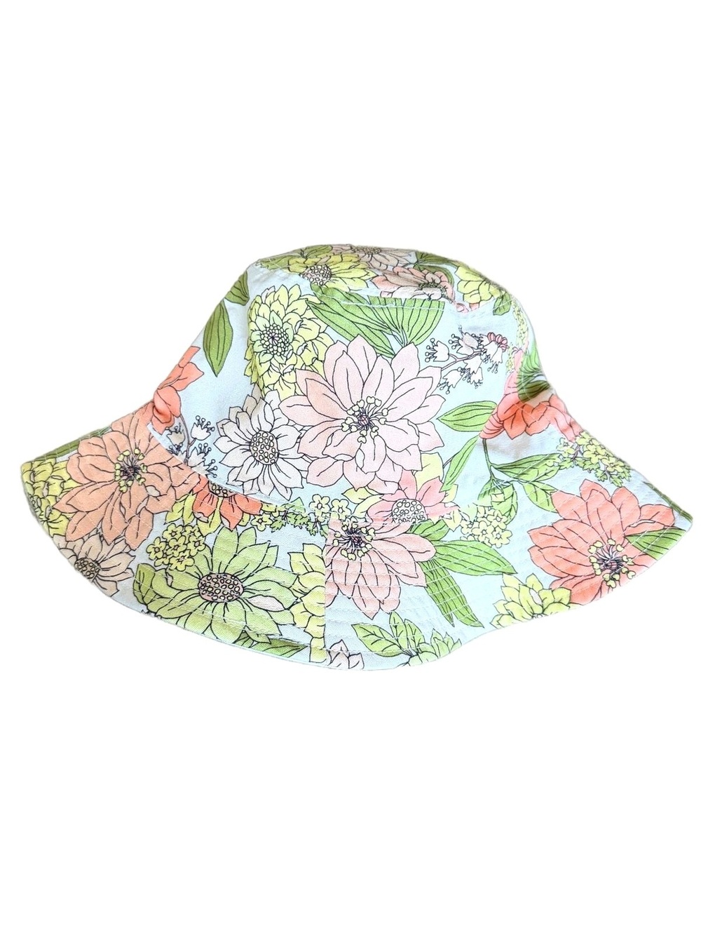 J.Crew Floral Sun Hat Packable Cotton NWT M/L - Picture 5 of 8